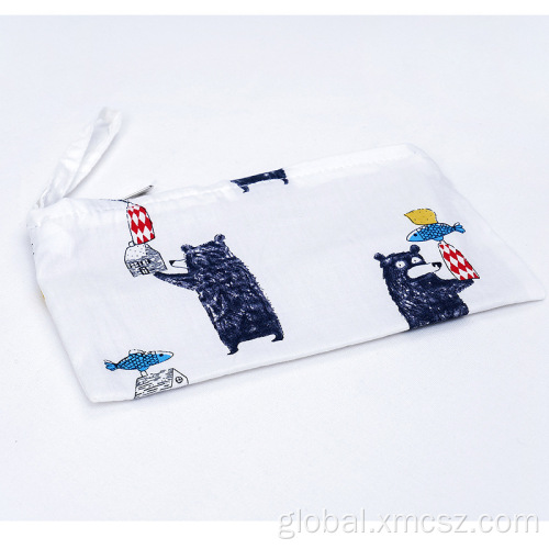 Cosmetic Bag Gold Zipper Custom OEM printed cute small pouch cosmetic bag Manufactory